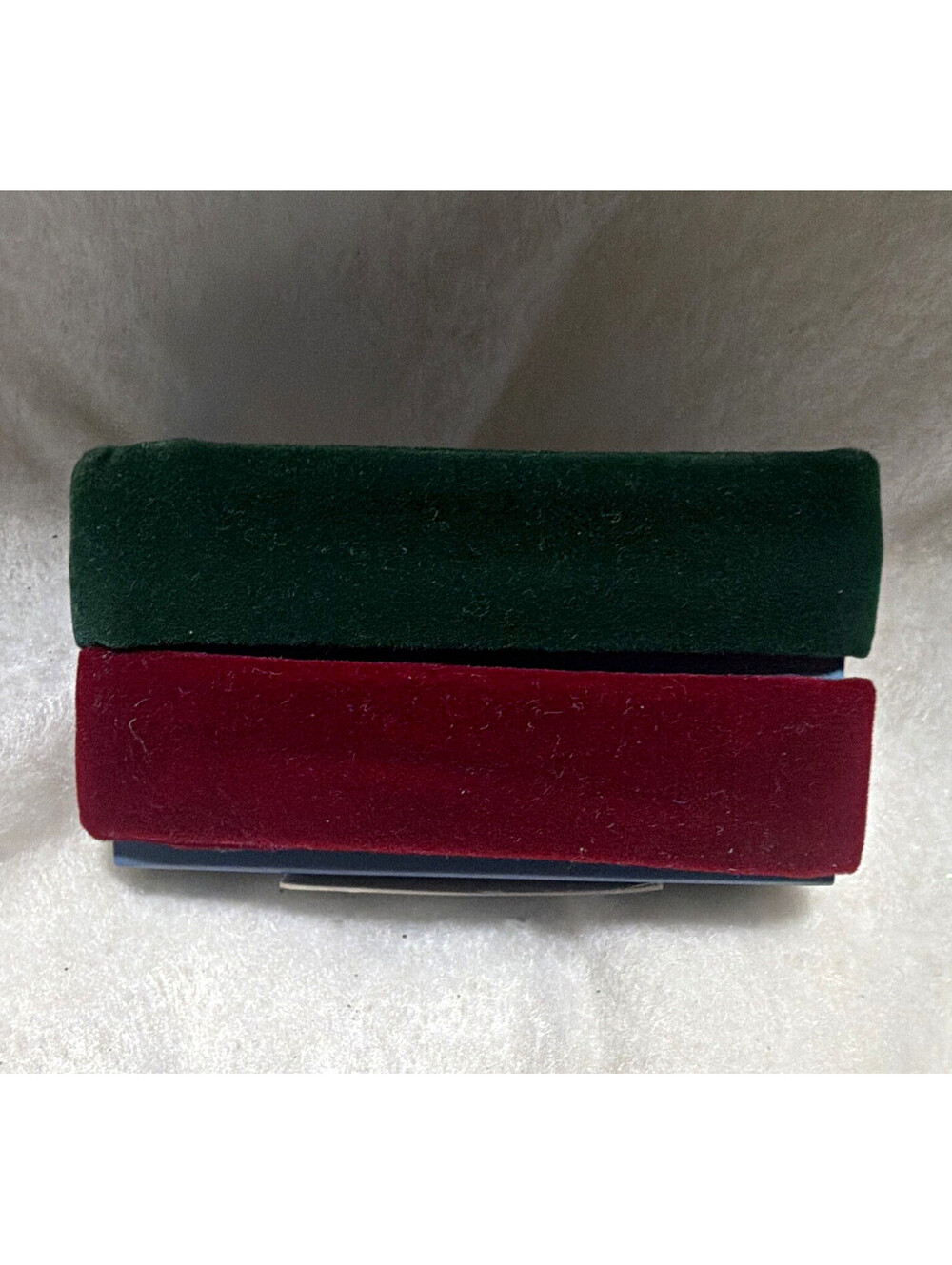 Women's Skinny Velvet watch band Set Green & Red Adjustable Silver Metal Buckle
